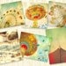 Carnival photography nursery art wall decor turquoise, shabby chic, ferris wheel, wall art, set of 6