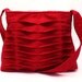Handbag Handmade Purse Pleated in Bright Red Chevron Pleats