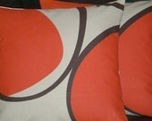 2 18" Contemporary Fire Red Funky Designer Retro Pillowcases ,Cushion Covers,Pillow,decor pillow,pillow sham