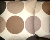 2 contemporary 16" Brown Cream Spot Print Design Funky Designer Retro Cotton Pillowcases,Cushion Covers,Pillow