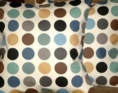 2 New 18 inchTeal,Duck Egg Blue,Brown,Grey,Black,Cream Spots Print Designer Retro,Pillow Covers,Throw Pillow,NEW FABRIC