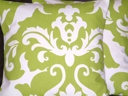damask green fabric