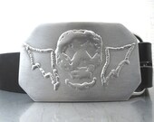 Skull with Wings stainless steel belt buckle