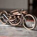 Copper and Steel Panhead Bobber Motorcycle Sculpture