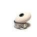 Riveted Beach Stone - Genuine Drilled Pebble - Lake Rock Wheel Donut Jewelry Bead - "Purity" by StoneMe