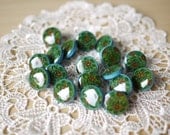 Vintage - 10 Blue Flower Buttons