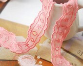2M Japanese Eyelet Trim in Apple Pink