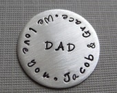 Golf Ball Marker - Sterling Silver Personalized Hand Stamped Golf Ball Marker (GM002)
