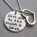Love you to the moon and back - Silver necklace with a Heart charm (NN001)