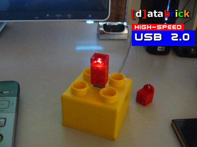 2GB USB Flash Drive Brick 2x3-1 LED-Brick 6 available colours