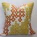 16x16 orange and yellow floral pillow cover