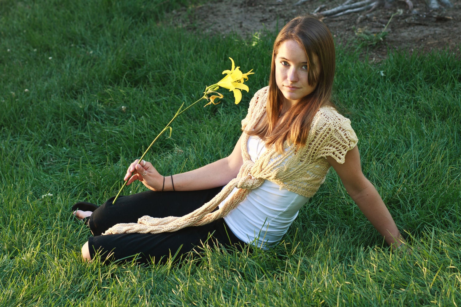 Cabled Tie Front Bolero - PATTERN