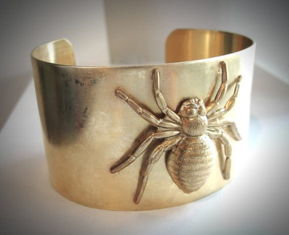 Spider Bite Brass Cuff bracelet