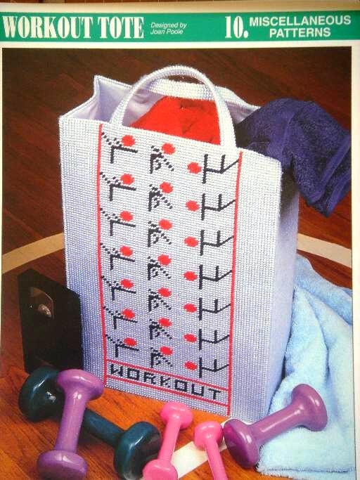 Workout Tote Bag Plastic Canvas Pattern with Free Shipping