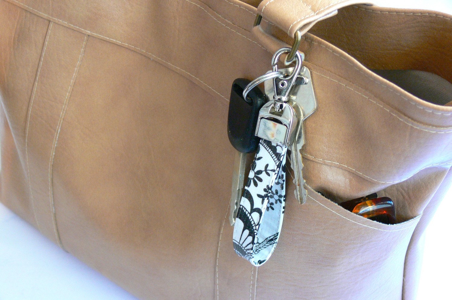 SALE Oilcloth mini key fobs key chains in many color options free shipping