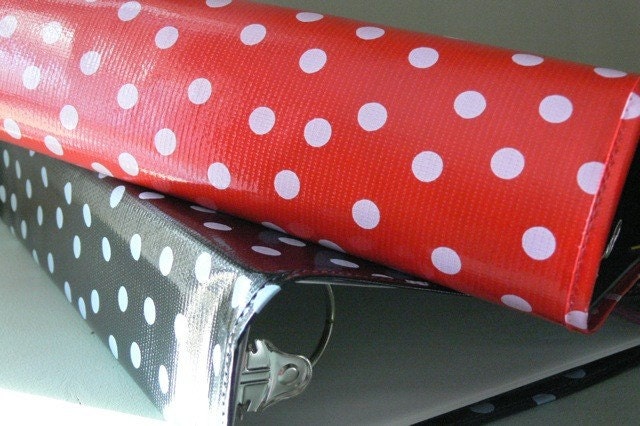 2" Oilcloth Jacket Covers for two-inch three-ring binders many color options