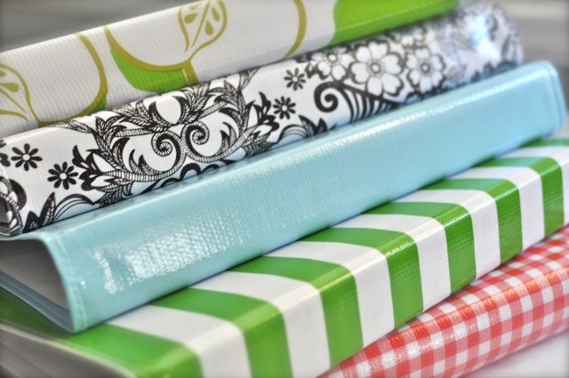1" one-inch three-ring covered binders Oilcloth Jacket Covers