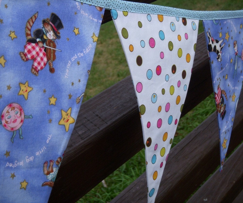Hey Diddle Diddle Baby Child Nursery Banner Bunting