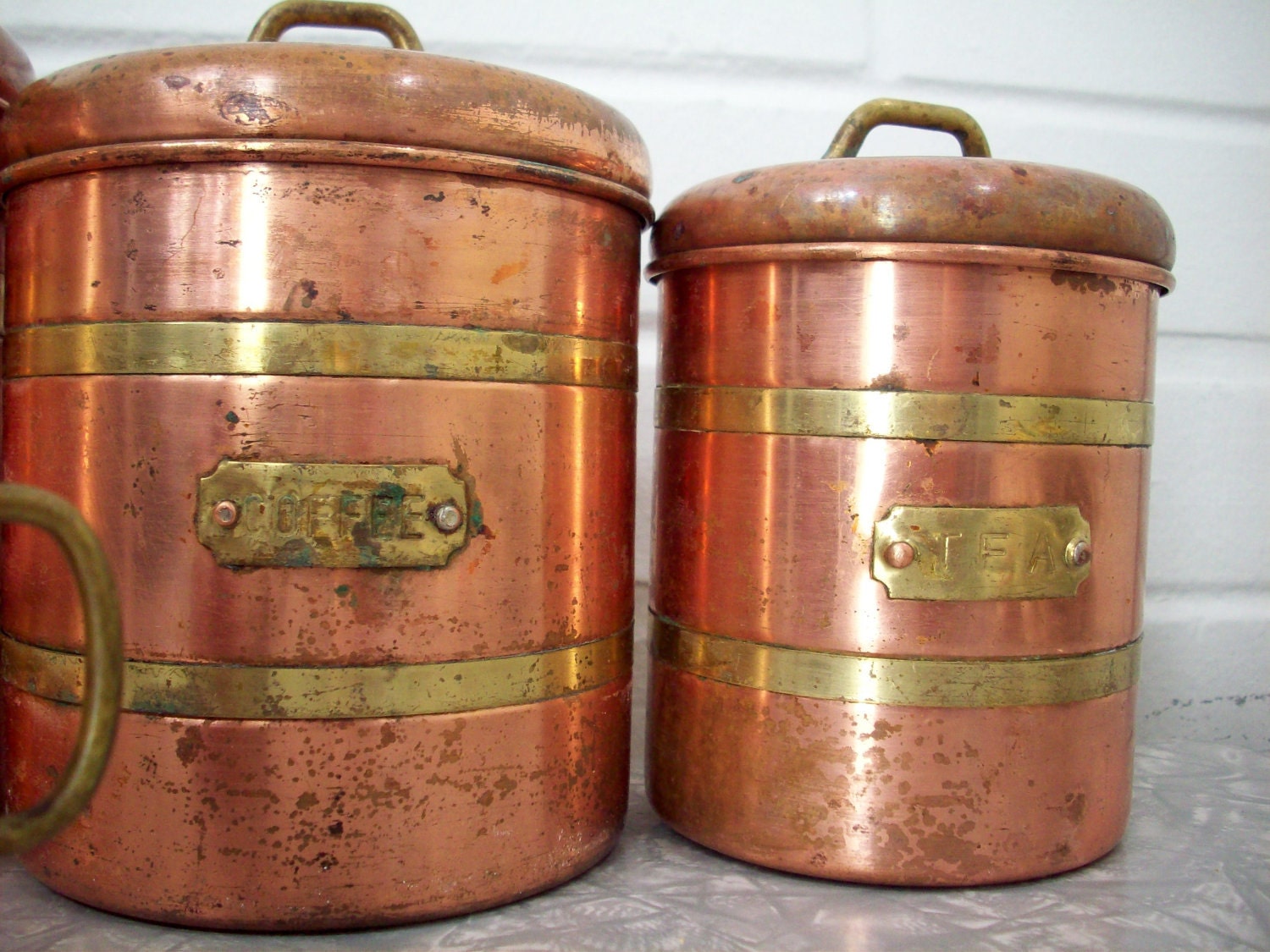Vintage Copper Canister Set, 1950's