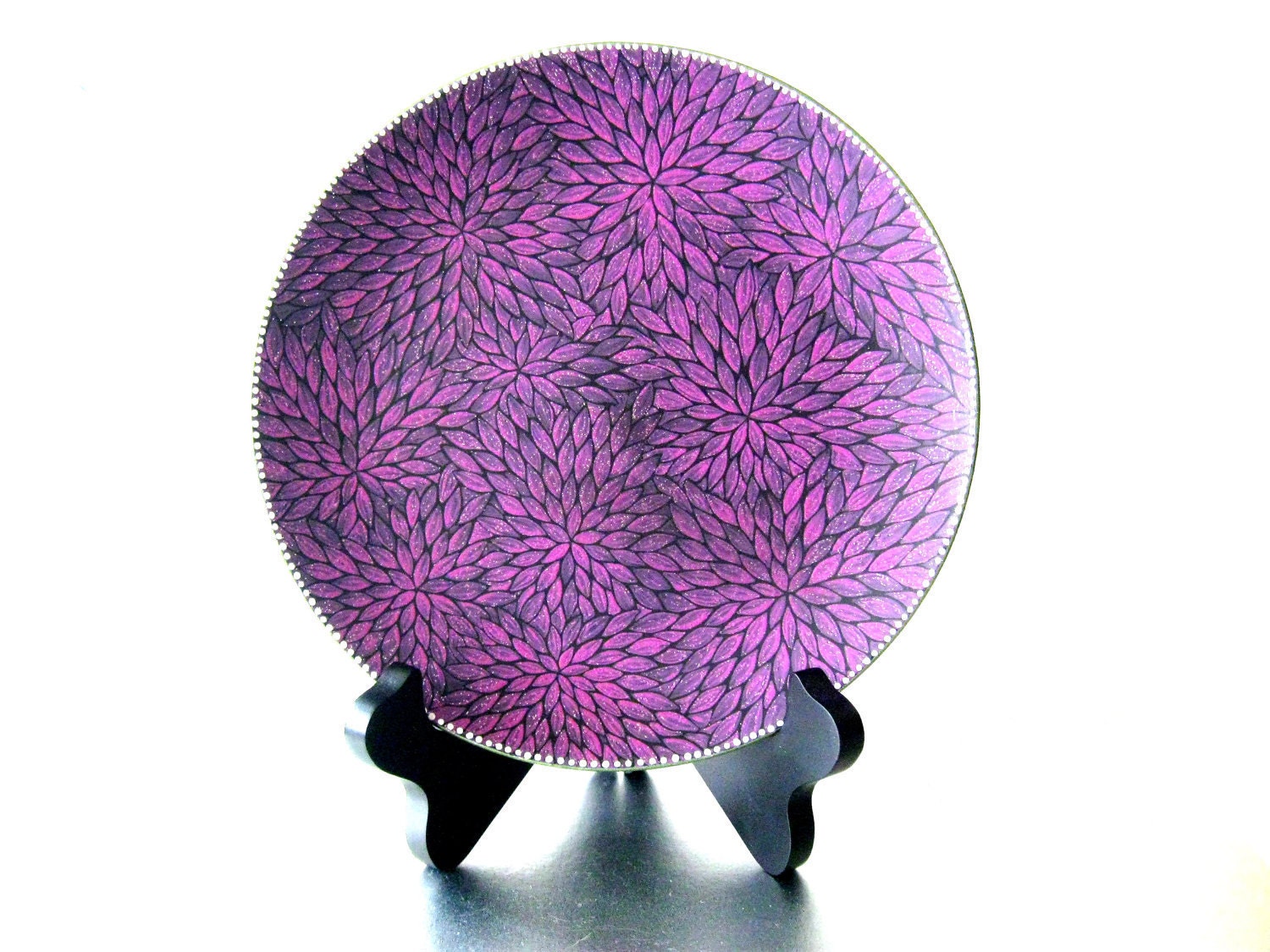Decorative Plate: Purple Hand painted decorative plate can be personalized