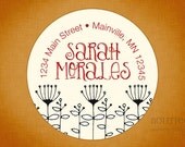 Custom Return Address Labels - Flora Scribble 2