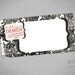 Mailing Label or Shipping Label - Crazy Days Black Damask