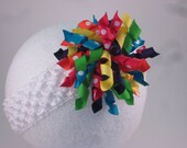 15% off baby headband colorful caterpillar 3.5 inch korker bow with pink orange yellow green purple newborn  toddler girl birthday photo