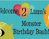 36"x18" Vinyl Monster Birthday Welcome Banner Il_170x135