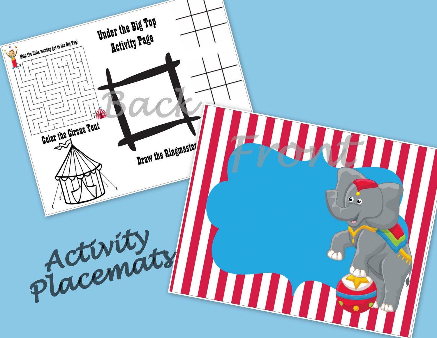 Set of 40 Circus Carnival Party Activity Placemats Il_170x135