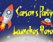 18"x12" Space Rocket Alien Astronaut Party Lawn Sign Il_170x135