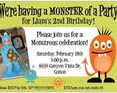 Set of 20 Monster Birthday Party Invitations Custom with or without photo Il_170x135