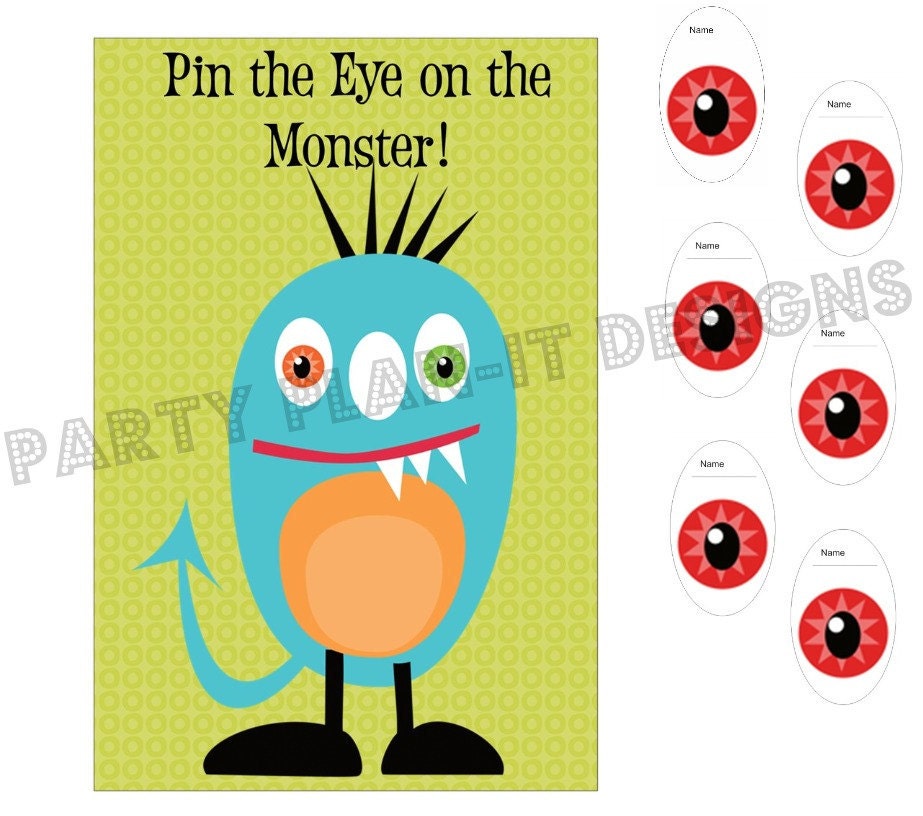 LARGE Monster Party Pin the Eye on the Monster Game Il_170x135