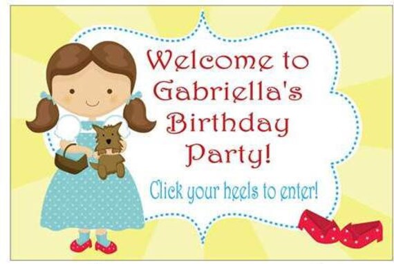 18"x12" Wizard of Oz Theme Birthday Party Lawn Sign Il_570xn