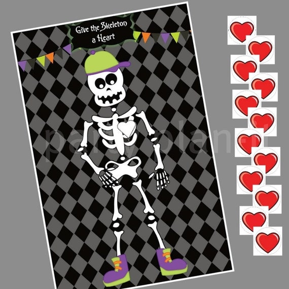Give the Skeleton A Heart Halloween Party Game Il_570xn
