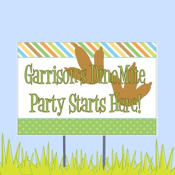 18"x12" Dinosaur Dino Mite Party Lawn Sign Il_570xn