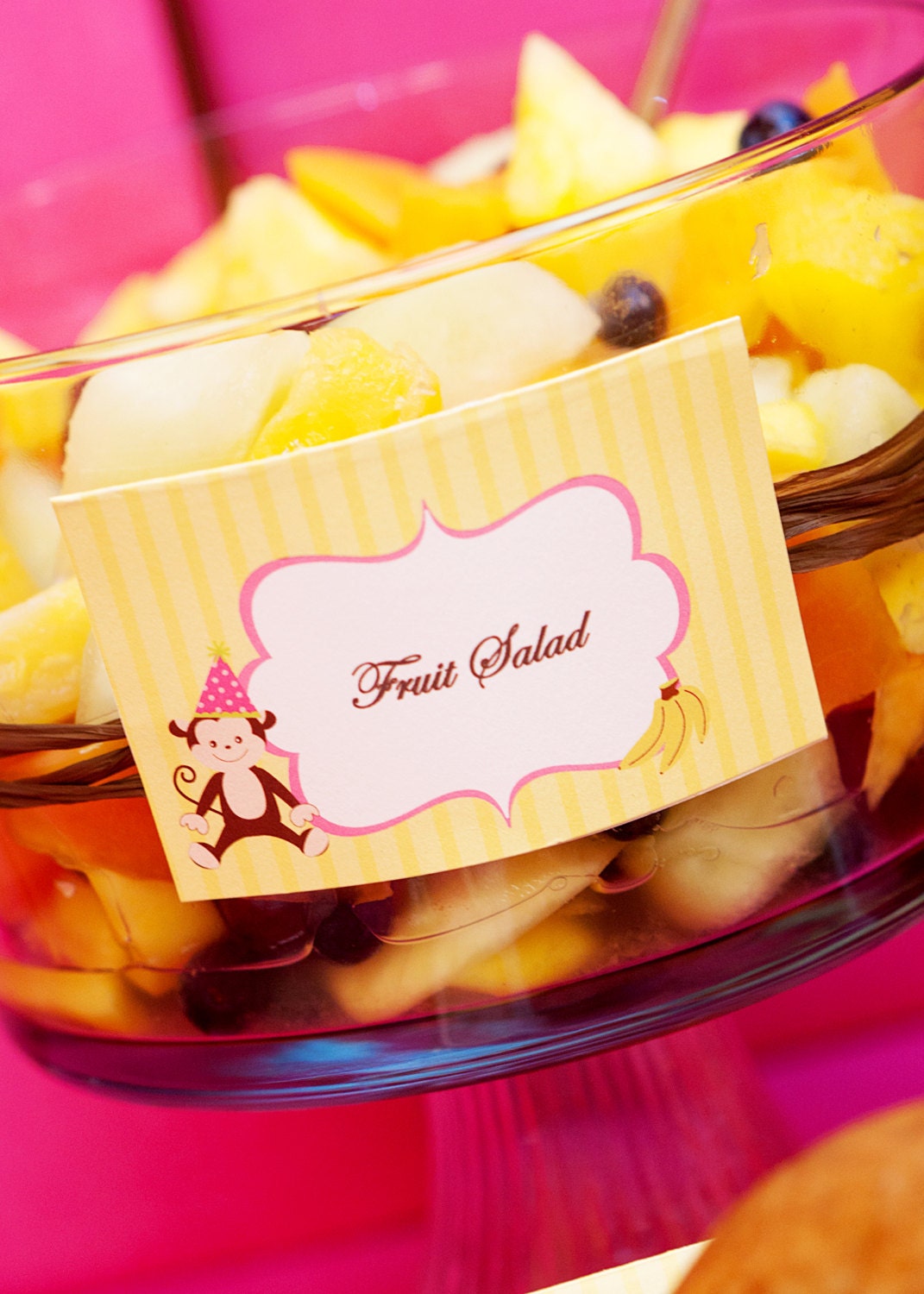 Set of 10 Curious Monkey Birthday Tent Cards for Dessert Table or Candy Buffet or Place Cards Il_570xn
