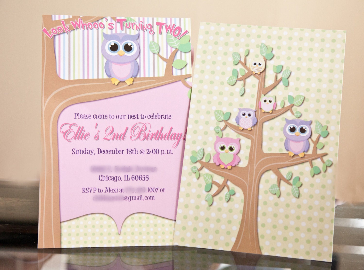 Set of 20 Owl Birthday Party Invitations Custom Il_570xn
