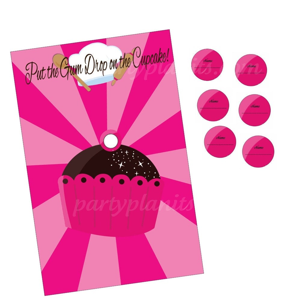 Baking Party Game Put the Gumdrop on the Cupcake Il_570xn