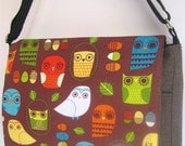 Heather Brown Wise OWL MESSENGER Book Laptop Diaper BAG