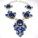 Lapis Sapphire Extra Dramatic Bridal Bib Statement Necklace Statement jewelry by Ezzaexclusive