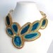 Statement Necklace blue green jewelry geode gold statement collar necklace