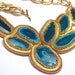Statement Necklace blue green jewelry geode gold statement collar necklace