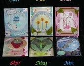 FAIRY MOON Set of 6 POSTCARDS January to June
