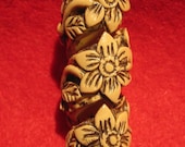 Dreadlocks  Bead Faux Bone Flower Coil   You Choose Hole Size