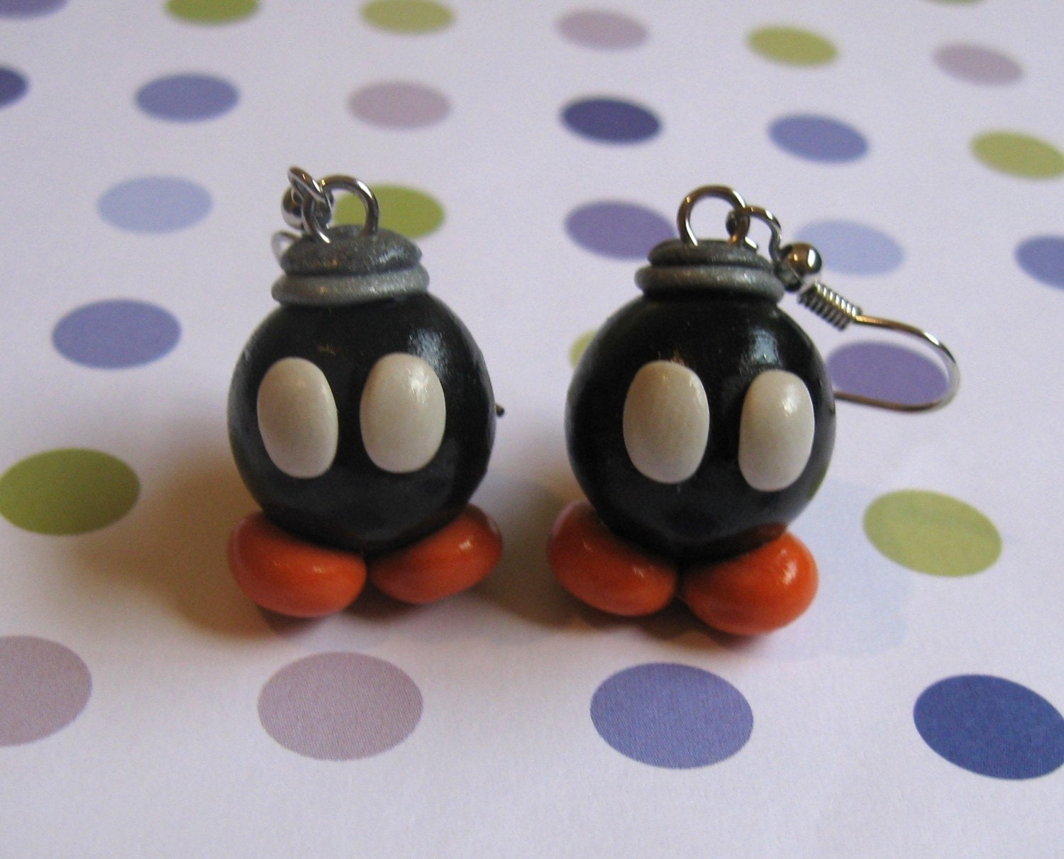 Original Bob-omb Earrings, Nintendo, Super Mario, Nickel Free