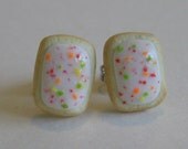 Mini Strawberry Pop Tart Stud Earrings, Nickel Free