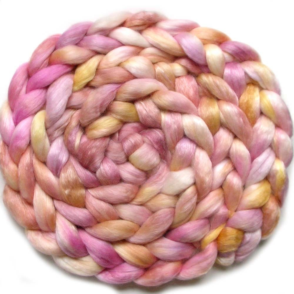 Superfine Merino/Tencel 50/50 Combed Top - Rosy Dawn, 5.3 oz.