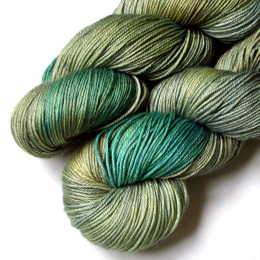 Cashmere and Silk Fingering Yarn - Gilly Weed, 420 yards, FREE SHIPPING