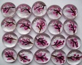 Hand painted glass gems party favors art cherry blossoms