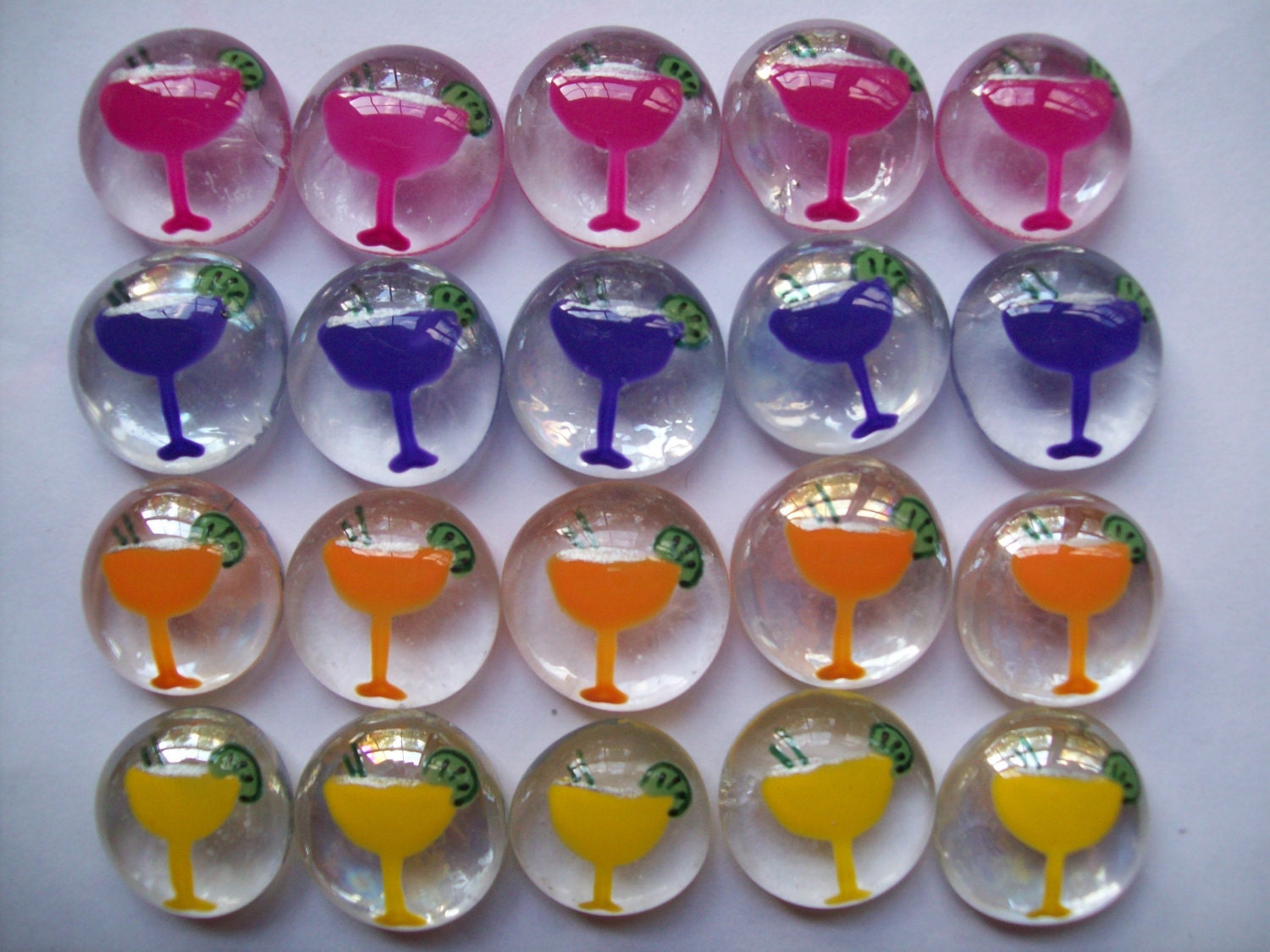 Hand painted glass gems party favors art  margarita glasses